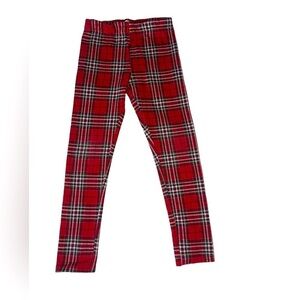 🟢 H&M Red Plaid Pajama Pants Girl 8yrs
